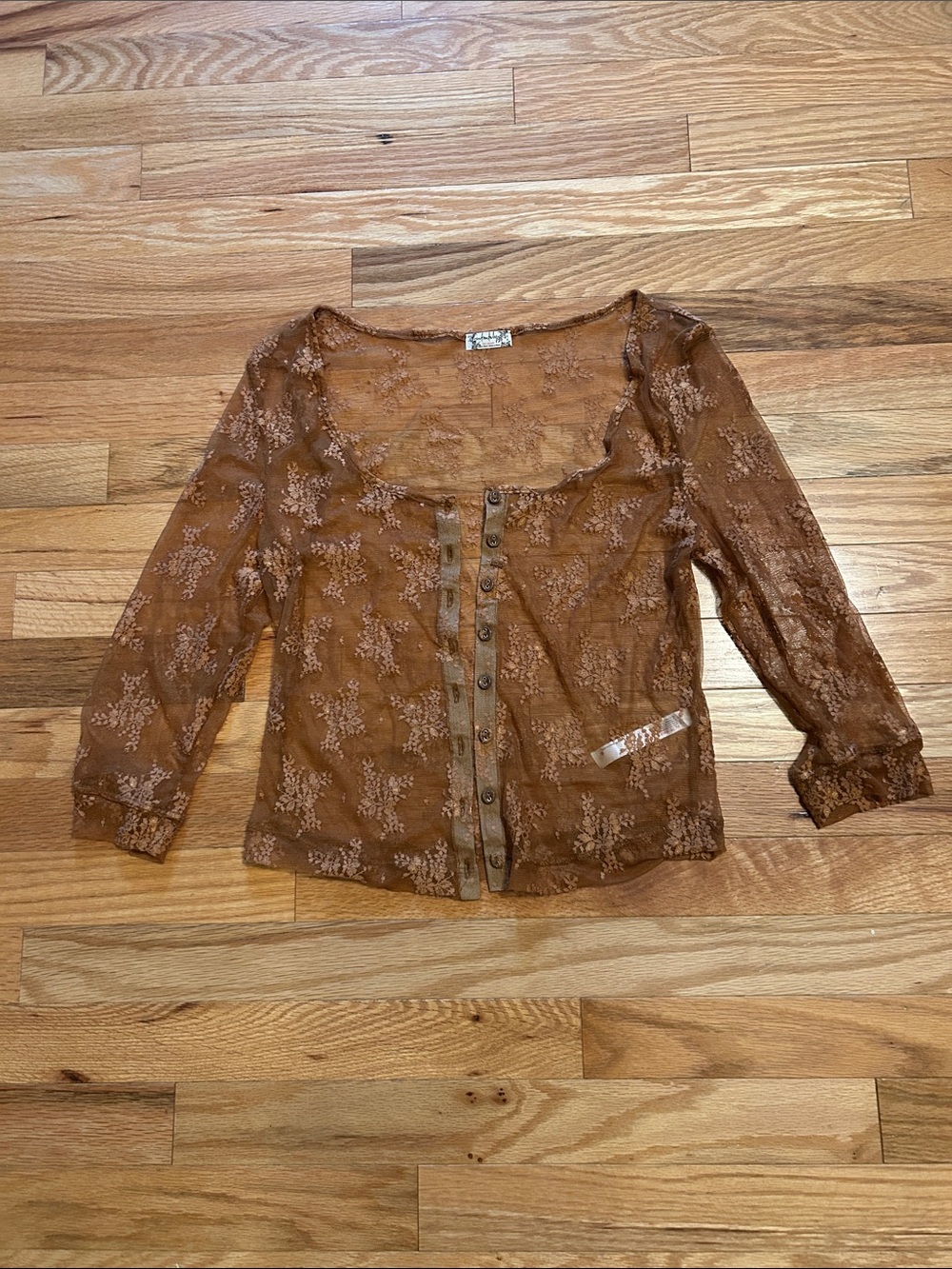 Free People Lost in Lace Cardi. Size medium. Never worn. Bright cider (rust)